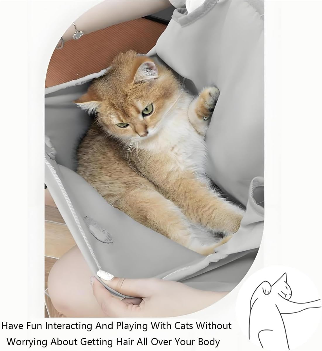 AIMALL Pet Kangaroo Apron Carrier Suit &ndash; Adjustable Non-Sticky Cat Holding Suit for Small Pets up to 15 Lbs, 31.1X24.4 Inches, Soft Polar Fleece Material image number 1