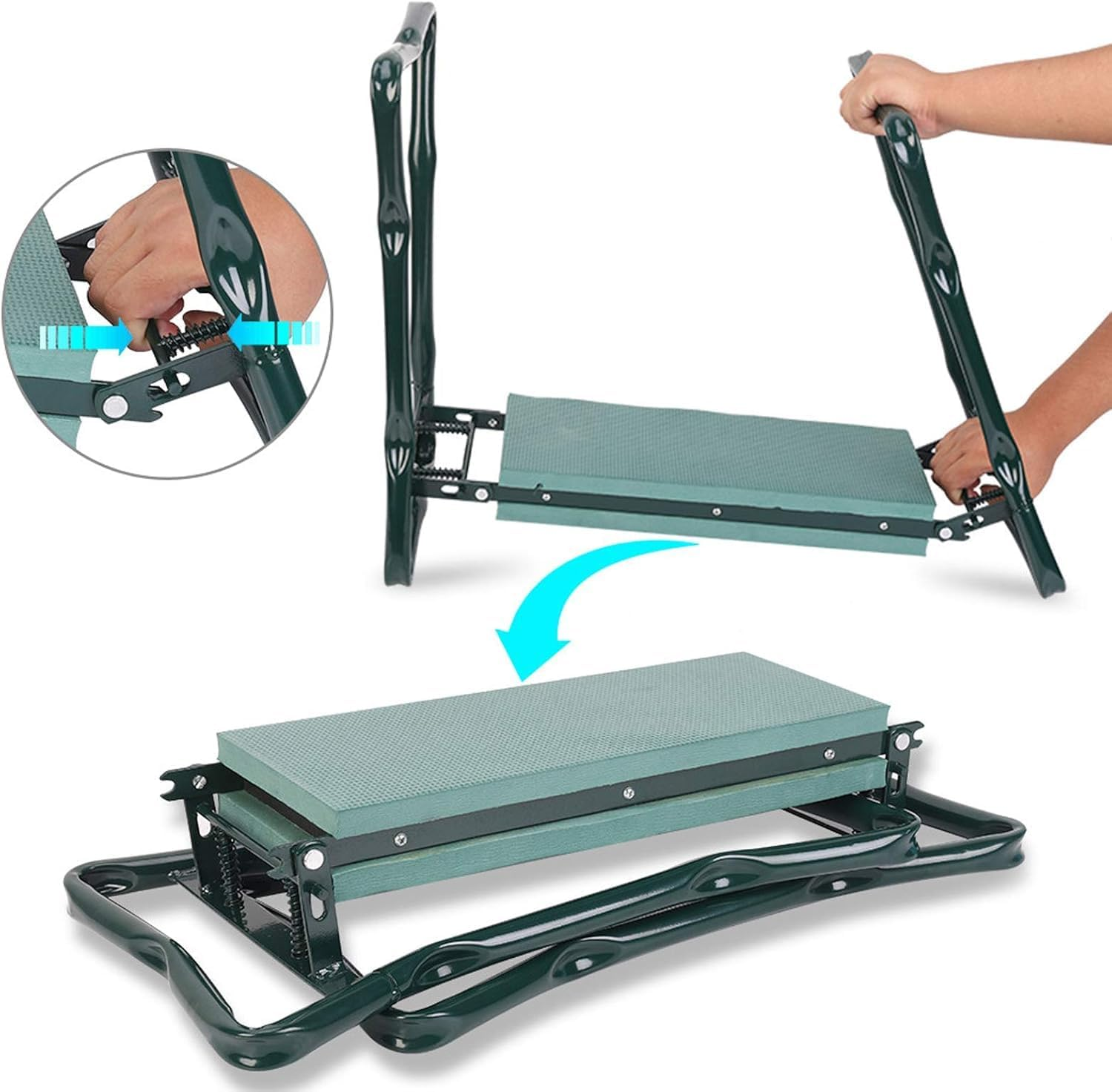 Garden Kneeler Seat with Handles and Tools Bag, Multi-Use Foldable EVA Foam Padded Knee Pad Portable Gardening Stool Lightweight image number 6