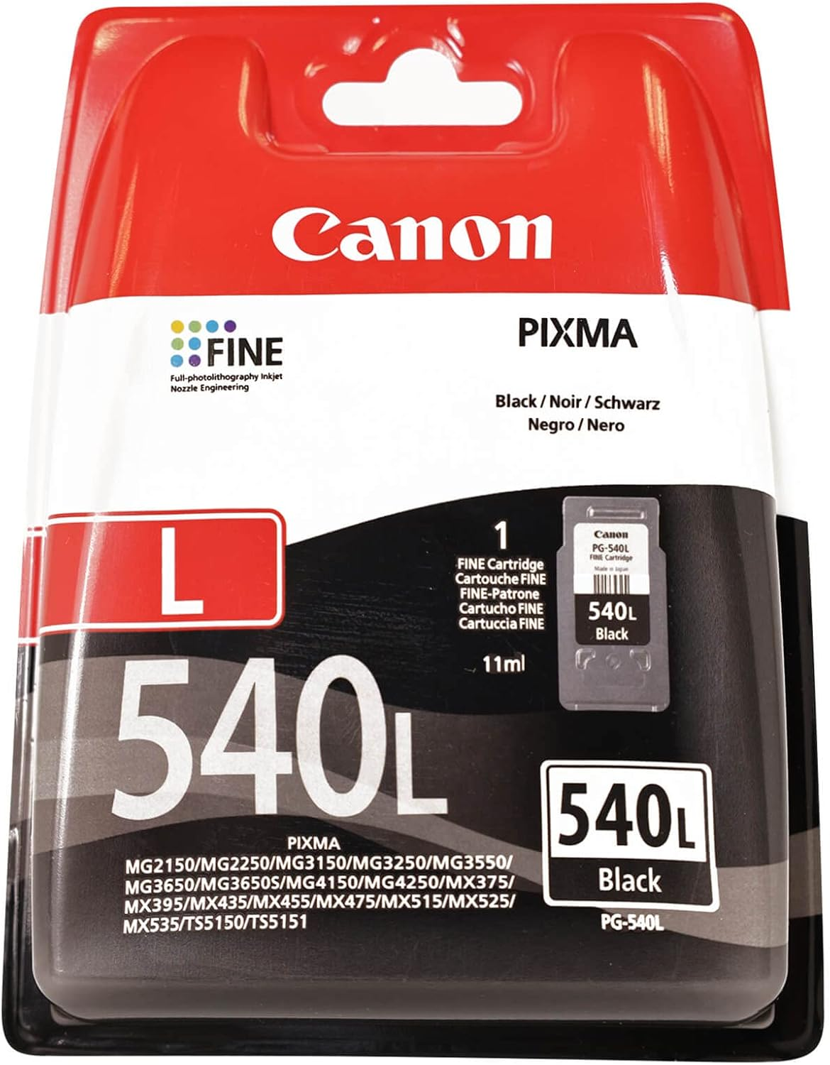 Canon PG-540L Black Ink Cartridge - 5224B010 image number 1