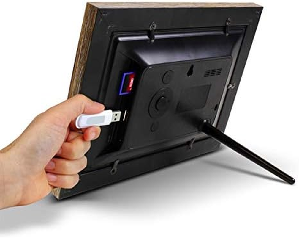 Aluratek 7" Distressed Wood Digital Photo Frame, Auto Slideshow Feature, USB/SD/SDHC Supported, Built-In Clock & Calendar, Easy Setup, Non-Wifi image number 4