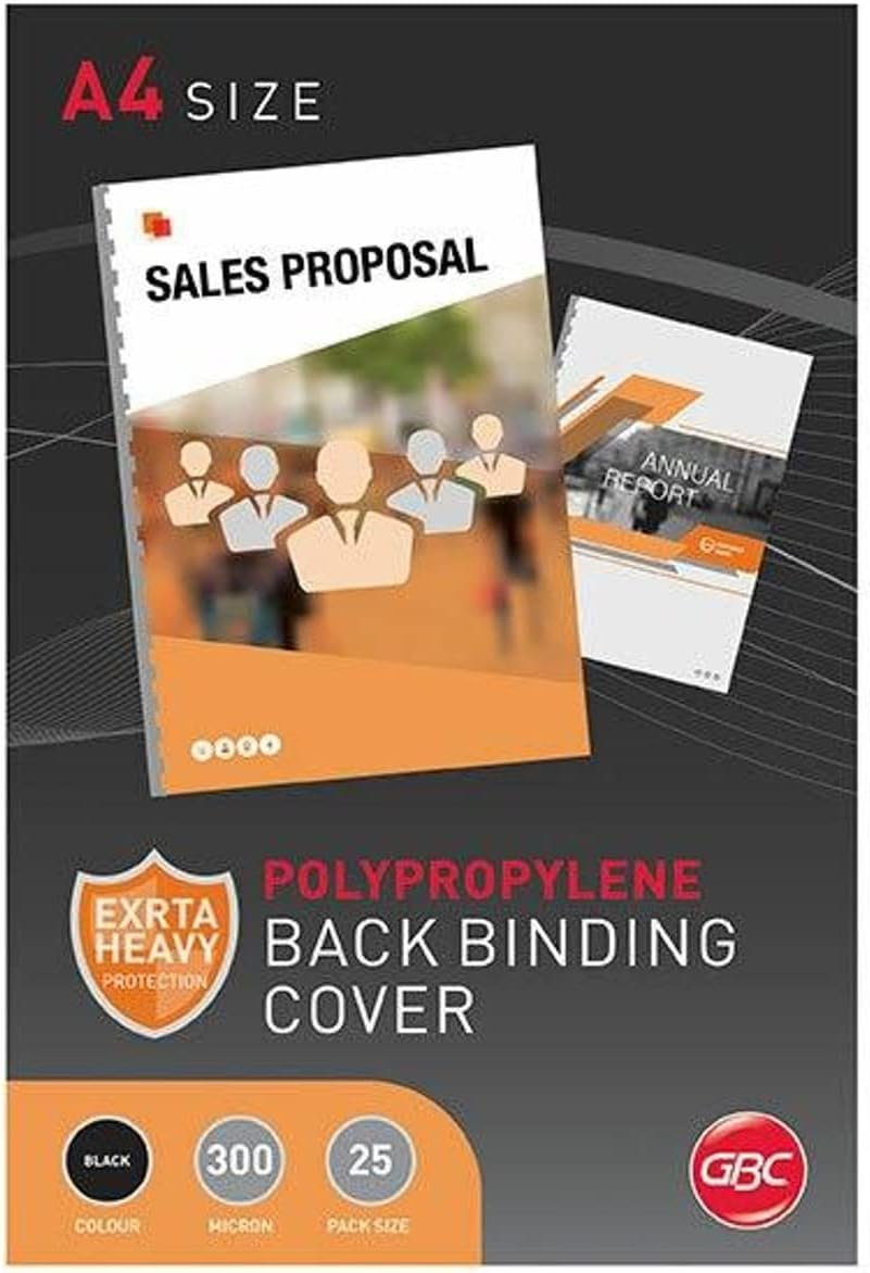Gbc 49369X BCP300BK100 Binding Cover, A4 POLYCOVER Black PK100