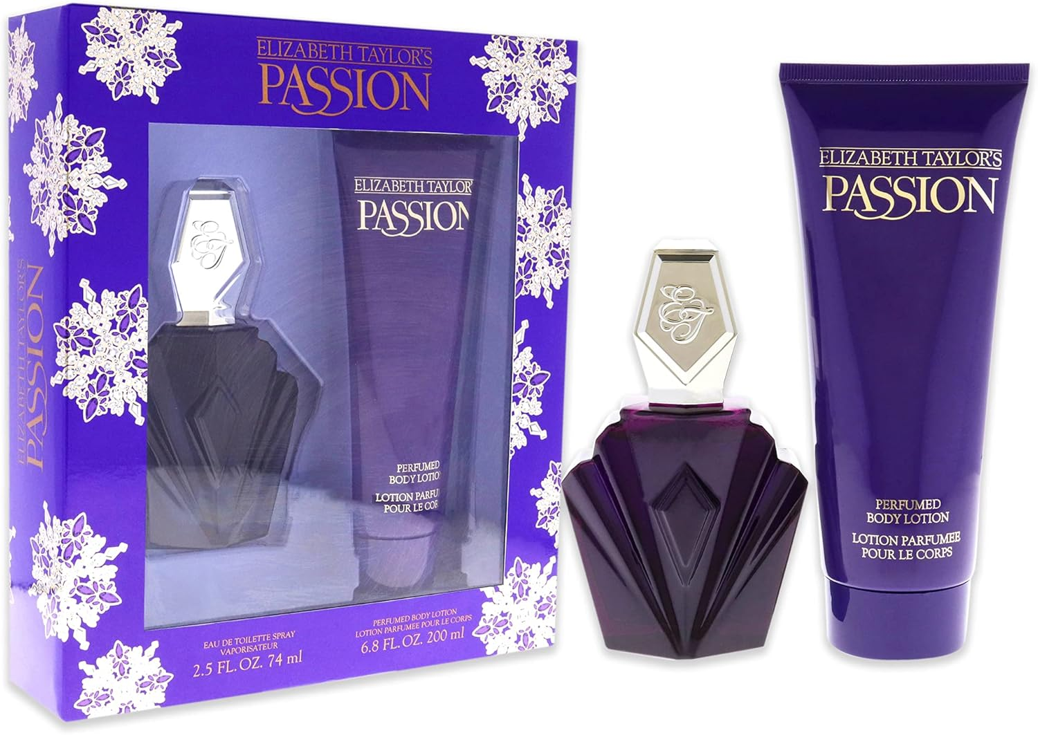 ELIZABETH TAYLOR PASSION 2PC SET 75ML EDT SPRAY & 200ML BODY LOTION image number 1