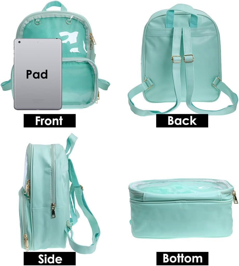 Ita Bag Clear Backpack Transparent Window Candy PU Leather Backpack Kawaii Pins for Anime Lolita Bag DIY Cosplay image number 1