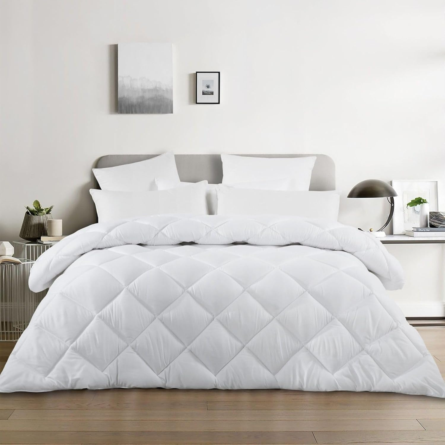Sleepcare All Season 300 GSM Microfibre Polyester Top High Loft Quilt Breathable Soft Warm Doona Duvet Dust Mite Comfortable Resistant Hypo-Allergenic Classic Box Stitched - King Single Bed image number 1