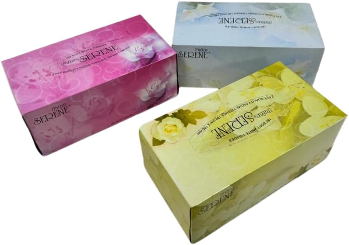 Polar Serene 2-Ply Deluxe Extra Soft Facial Tissues, 180 Sheets (Pack of 36)