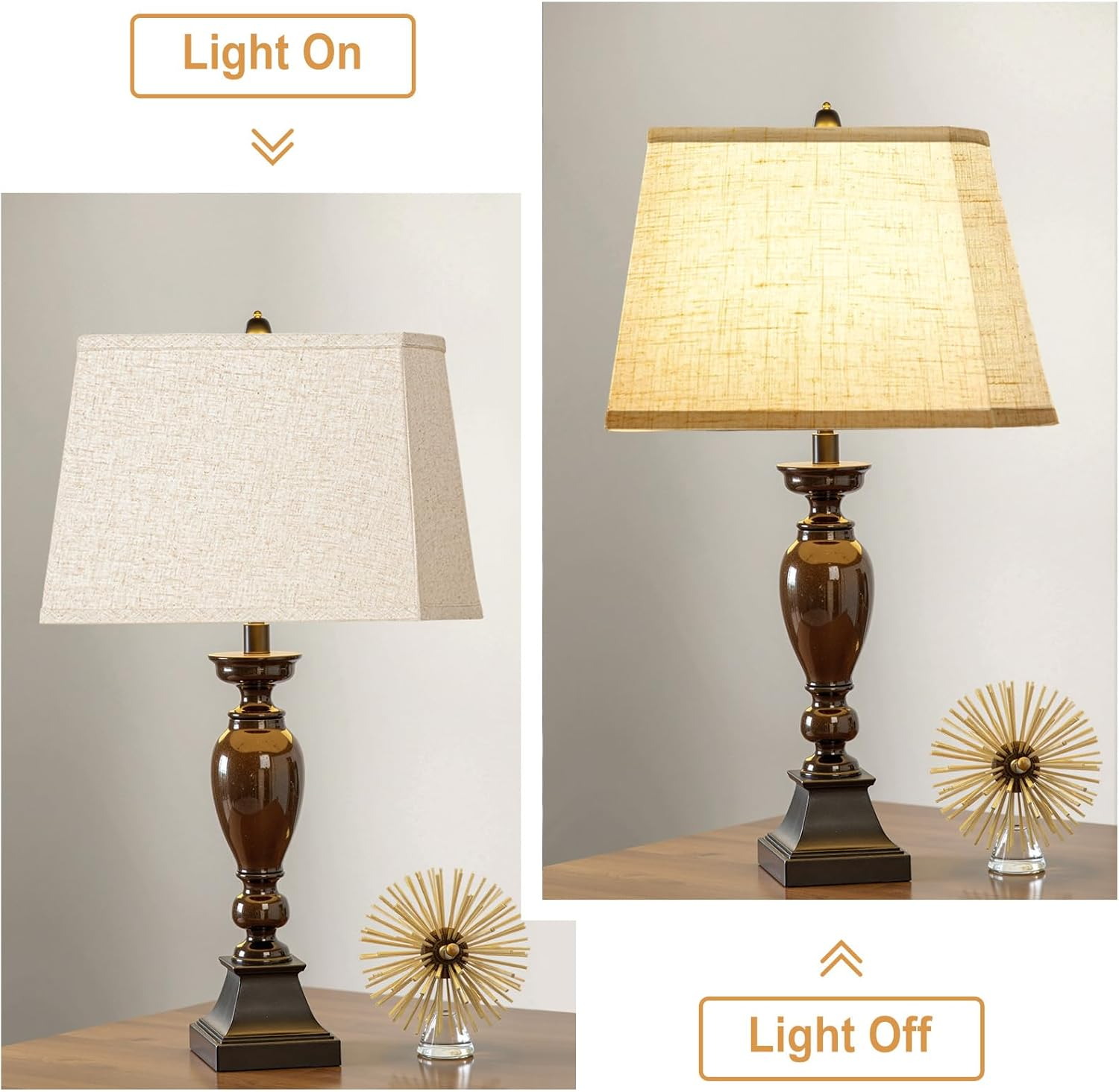 Square Lamp Shade, Large Beige Linen Lampshade, Top 7"X12.5", Bottom 9"X15", Height 9.8", Rectangular Lamp Shade With1 Shade Bracket,2 Adapters, Fits Table,Floor and Wall Lampshade, Easy Install image number 6