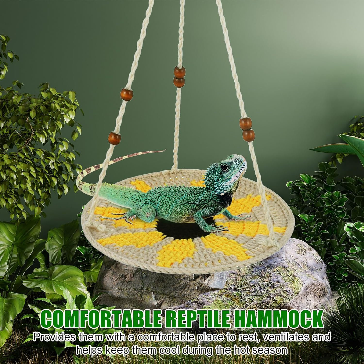 Jspupifip Reptile Hammock,Bearded Dragon Accessories for Habitat Leopard Gecko Tank Accessories Small Lizard Cage Bed Hanging Hammock Pet Platform Carrier for Chameleon Birds Rats Gecko Iguana image number 3