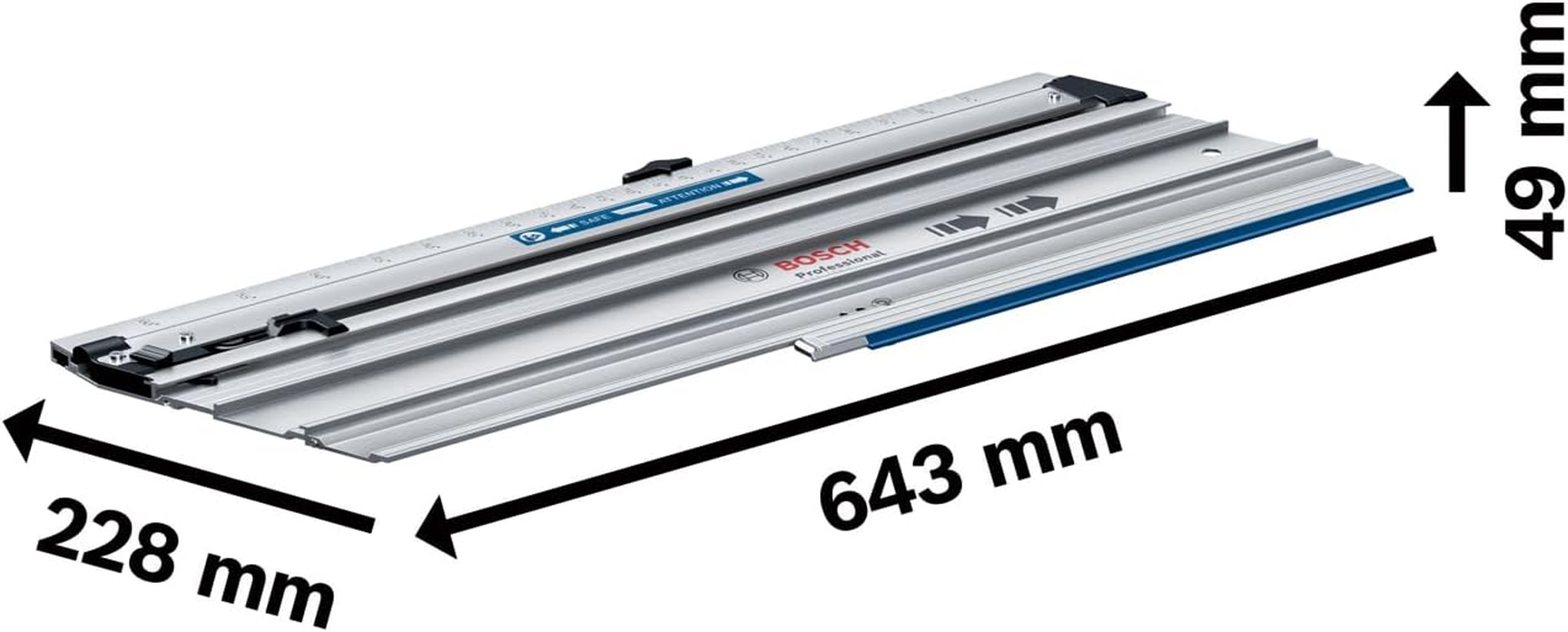 Bosch Professional Guide Rail System for Cross Sections FSN 300 X (Compatible with GKS 18V-57-2 GX, Angle Cuts -45&deg;/+60&deg;, Length 300 Mm) image number 1