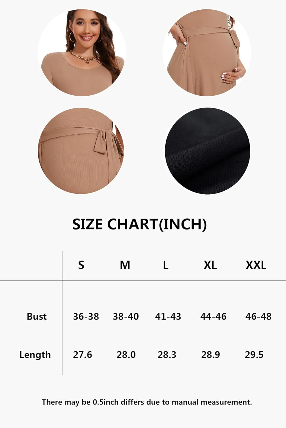 Smallshow Women'S Maternity Shirts Tie Front Short Sleeve Pregnancy Tops Clothes image number 2