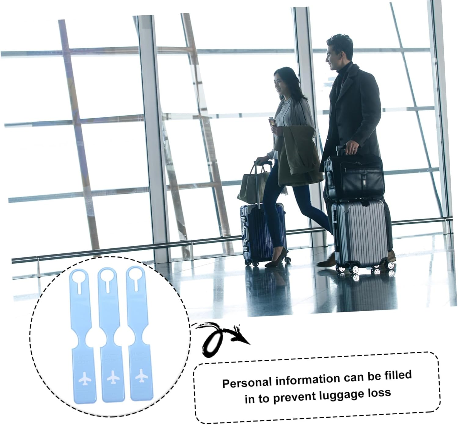 CONGARTENO 6Pcs Luggage Tracker Baggage Tag Travel Suitcase Tag Id Labels Portable image number 3