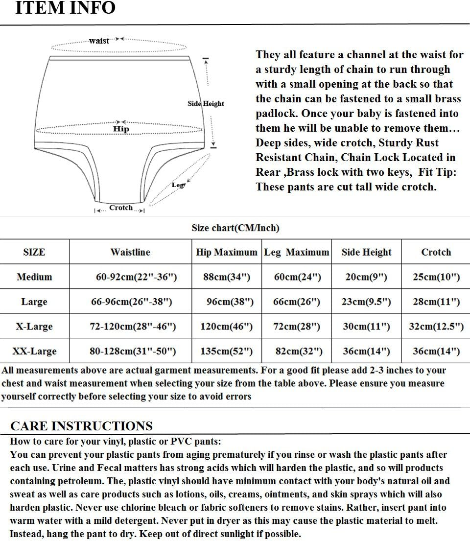 Haian Pull-On Locking Plastic (PVC&EVA) Pants (Transparent Pink, Xx-Large)