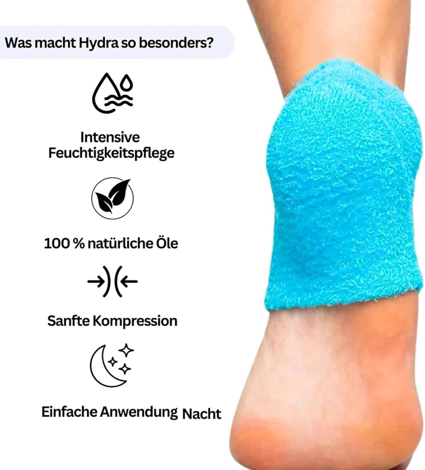 Gel Heel Socks, 2X Soft Heel Socks, Warm Heel Support Pack Wrap for Foot, Moisturizing Fuzzy Sleep Socks for Dry Heels Overnight image number 4