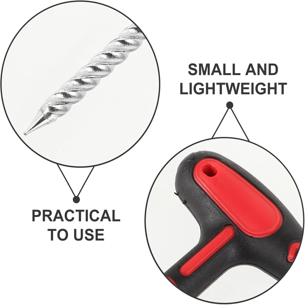 7 PCS Car Quick Tire Repair Tool Set, Vacuum Tire Thread Drill Fork Drill Tire Repair Tape Anti-Slip Dispensing Gloves Accessories, Portable Repair Parts, for Cars, Truck, Motorcycle image number 3