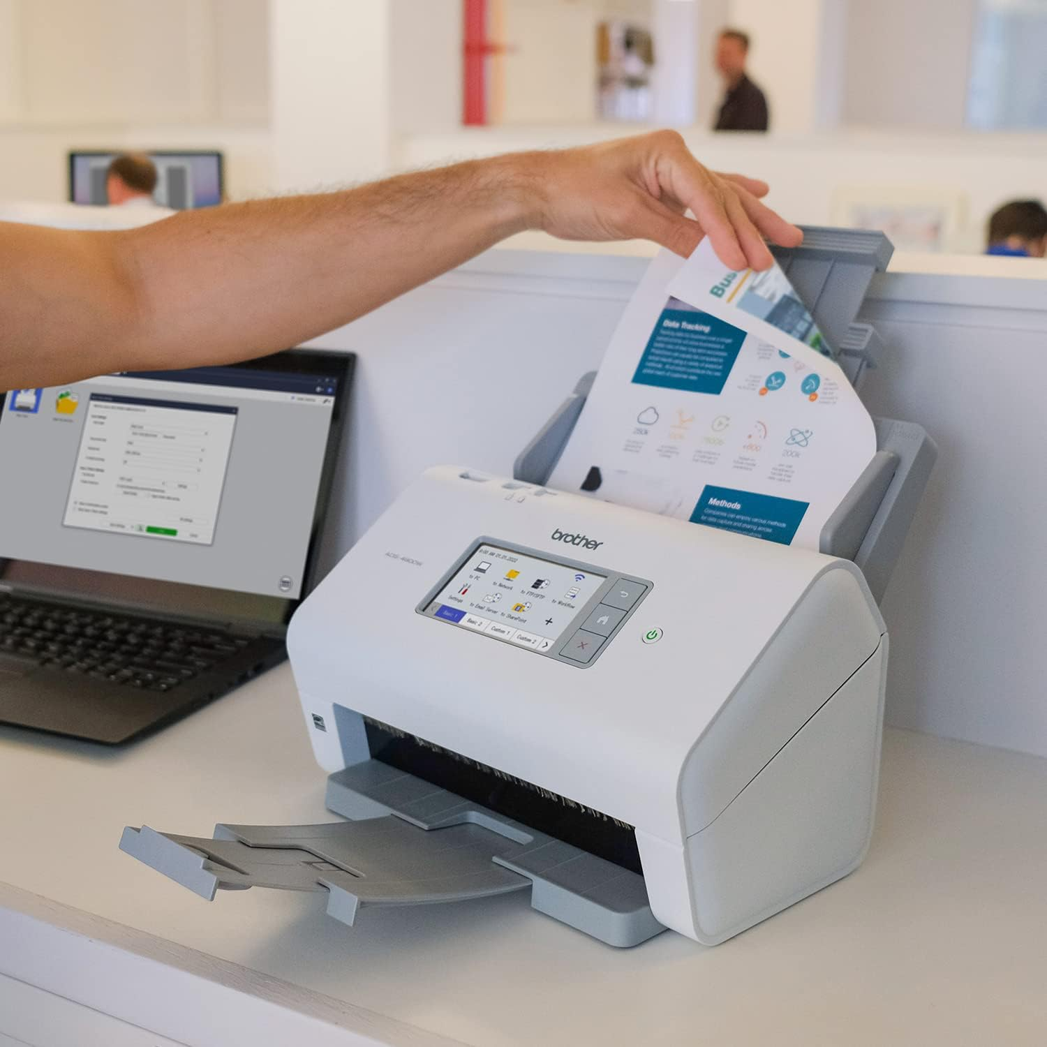 Brother ADS-4900W High Speed A4 Advanced Document Scanner, White image number 4