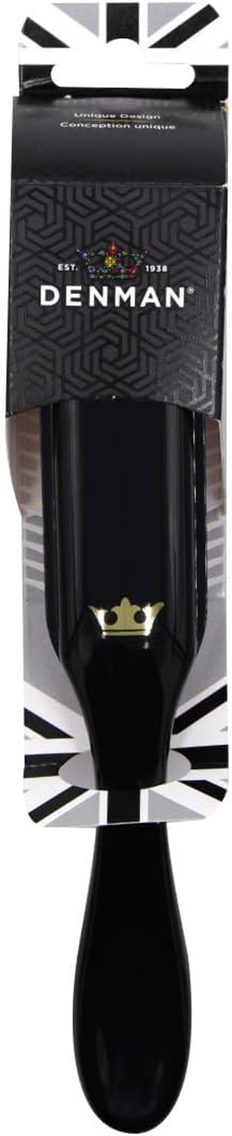 Denman D3 Gold Crown Hairbrush, Black image number 3