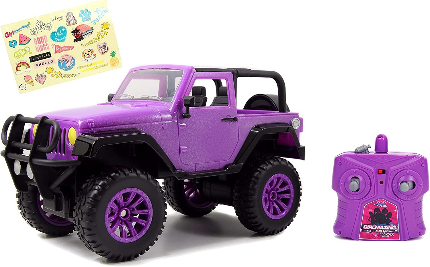 Jada Toys GIRLMAZING Big Foot Jeep R/C Vehicle (1:16 Scale), Purple image number 1
