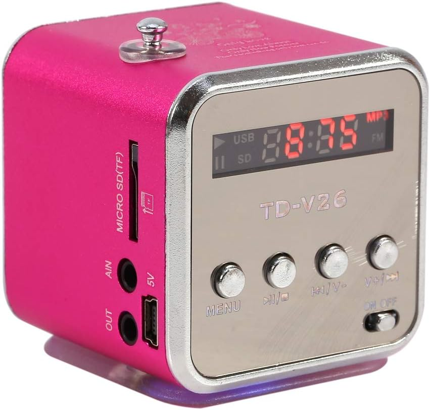 Mini Speaker Music, FM Radio PC Fashion Support Portable Stereo Cd Player Portable Radio with Best TF Card and U Disk Green (Pink) image number 1