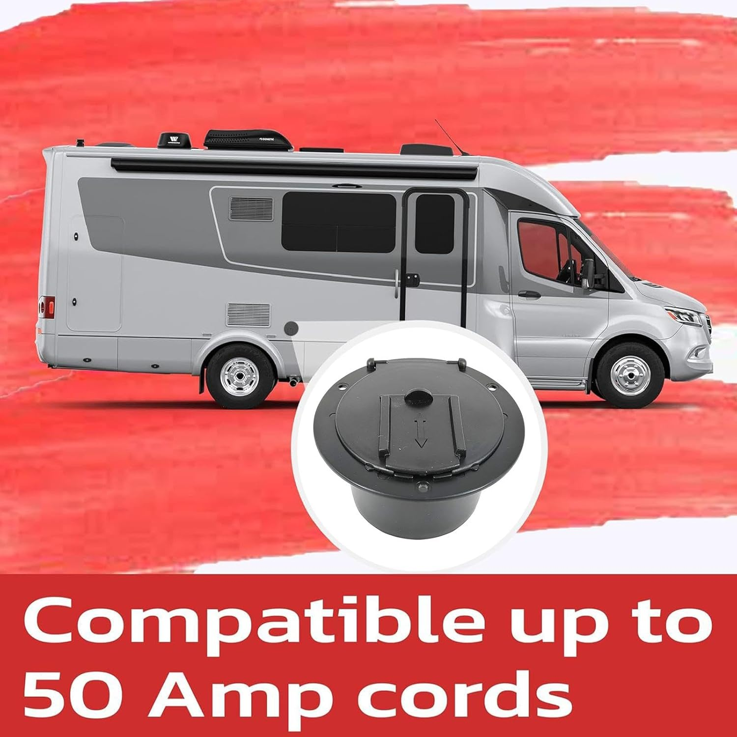 Generisch RV Power Cable Cover, RV Power Cable Flap, RV Electric Cable Hatch, RV Accessories, Covered Power Cable Flap, Cable Guide through Screws for Camping Travel image number 3