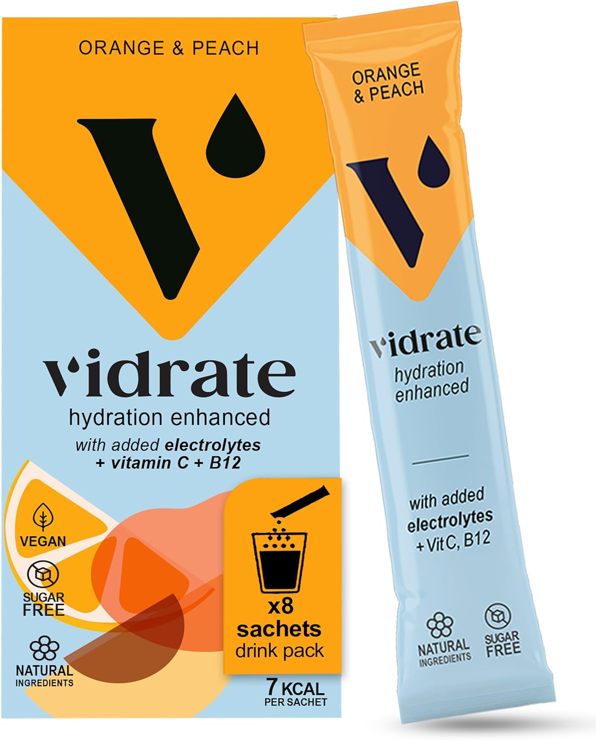 Vidrate Electrolyte Powder Hydration Sachets - Hydration Powder Packs with Vitamins - Zero Sugar, No Artificial Sweeteners or Preservatives - 8 Electrolyte Sachets, Night Time Mixed Berry image number 1