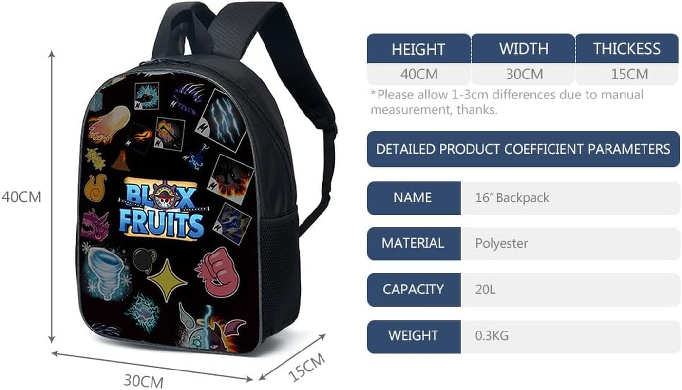 3Pcs Anime Game Backpack Set with Stickers,16In 3D Printed Cartoon School Bags for Elementary and Middle School Students and Game Fans Teens Birthday Gift. - B image number 2