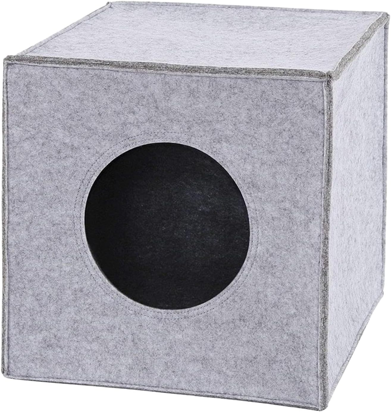 ＡＷＨＡＯ Felt Cave Cat House Cube Bed Cat Hideout for Pomeranian Puppy Kitten Chihuahua, Black