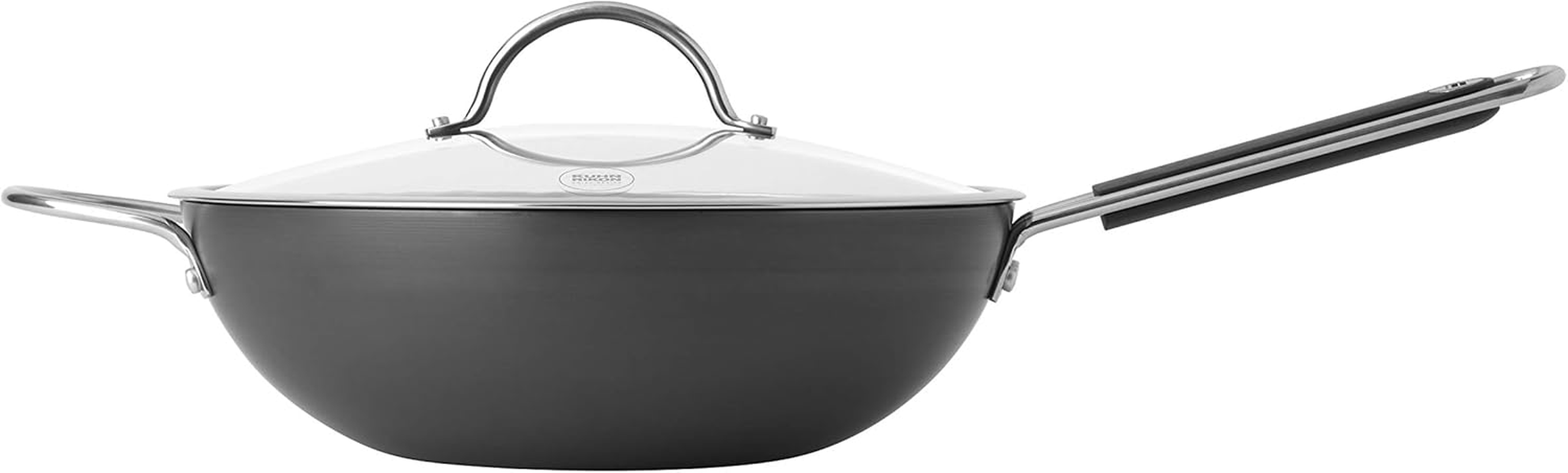 KUHN RIKON Essential Wok with Glass Lid, 32, Black image number 3