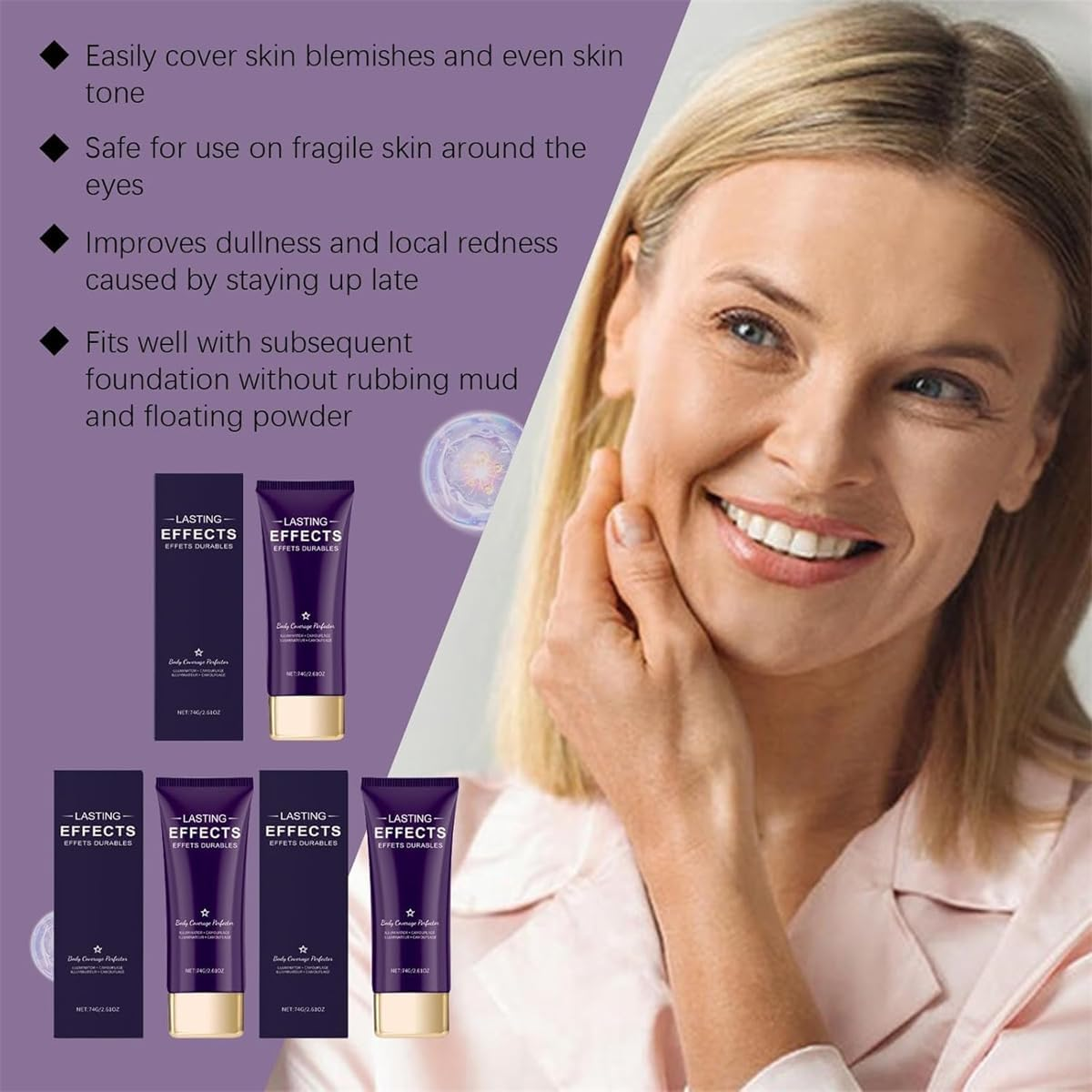 Beauty Body Coverage Perfector, All over Complexion Perfector, Waterproof Tattoo Cover up Makeup, Long-Lasting Natural Gloss Body Concealer (Natural) - Ivory image number 4