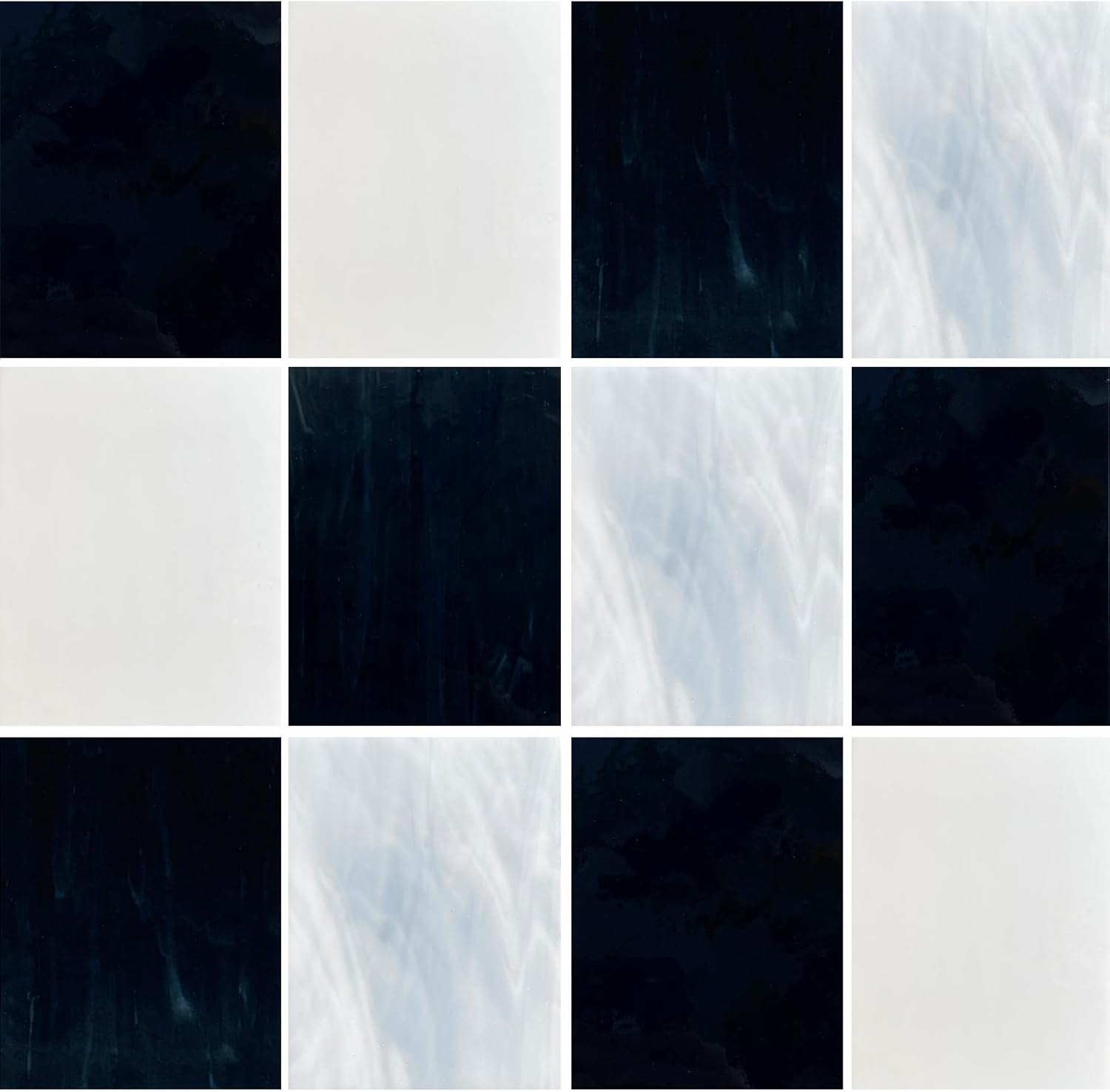 ILLUCKAI 12 Sheets Clear Textured Stained Glass Sheet, 4 X 6 Inch Rainbow Iridescent Cathedral Art Glass Variety Textures, Stained Glass Supplies for Stained Glass Projects and Mosaic Crafts