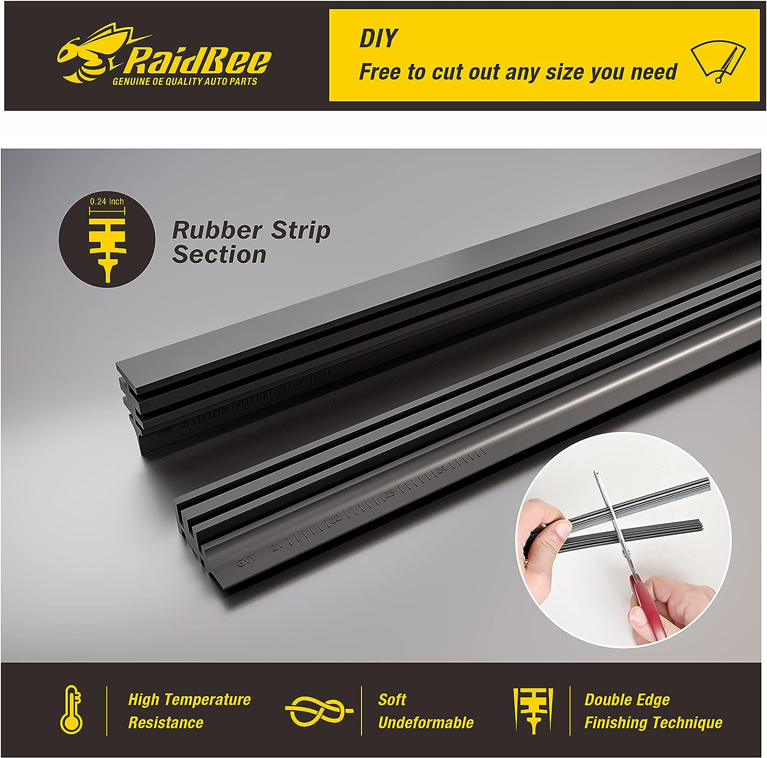 Wiper Blade Refill,4 Pcs Adjustable Size of Universal Replacement Windshield Wiper Refill Replacement for Tesla,Toyota,Hyundai,Honda Front & Rear Windshield Wiper Baldes Rubber Strip(26") image number 1