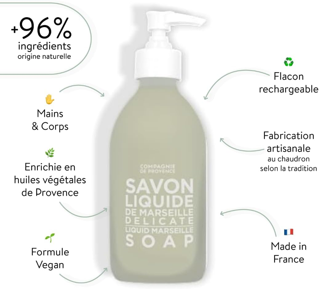 Compagnie De Provence Delicate Liquid Marseille Soap 300 Ml image number 3