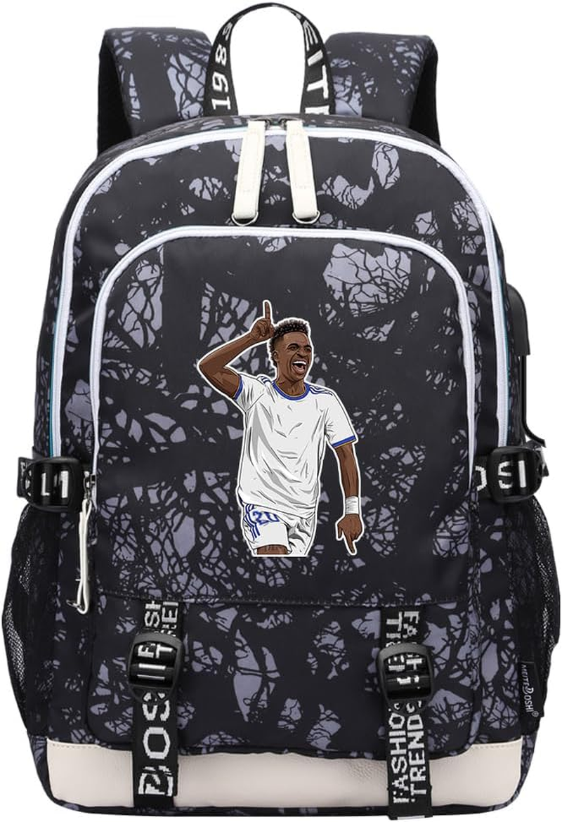 Soccer V-Inicius Multifunction Sport Backpack Travel Laptop Football Fans Bag for Men Women