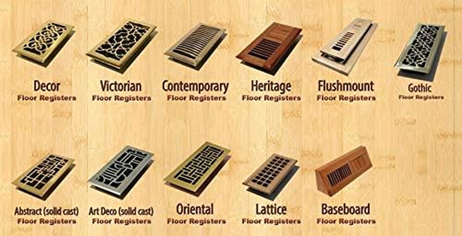 Decor Grates SPH210-A Scroll Design Floor Register, 2X10, Antique Brass Finish image number 5