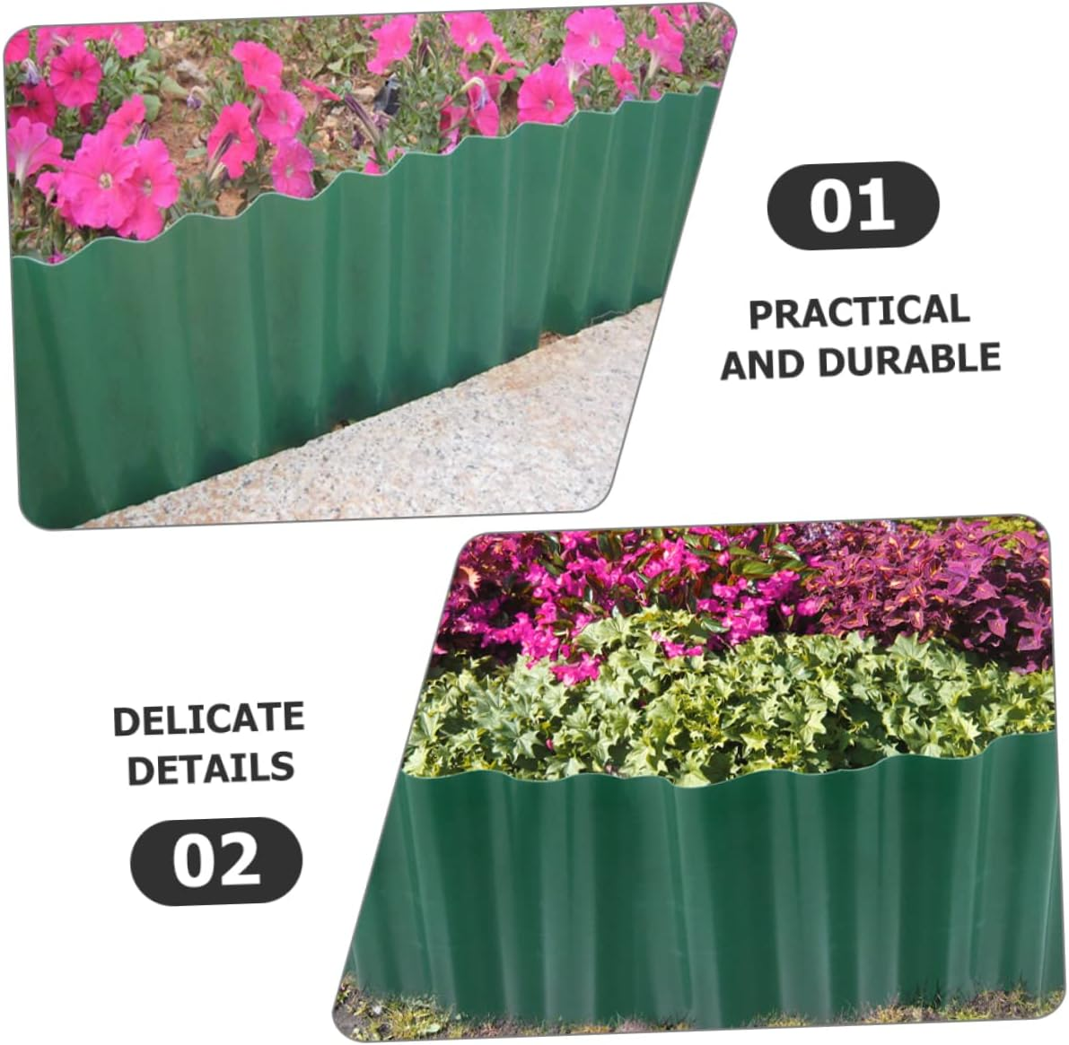 MERRYHAPY Green Plastic Flexible Fence Path Grass Wall Border Lawn Edging for Garden Edge and Lawn Guardrail for Flower Bed Edging And image number 3