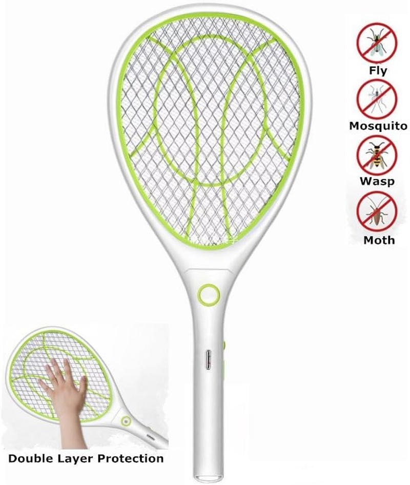 Night Cat Electric Mosquito Fly Swatter Bug Zapper Bat Racket, Pests Insects Control Killer Repellent, USB Rechargeable, LED Lighting, Double Layers Mesh Protection image number 3
