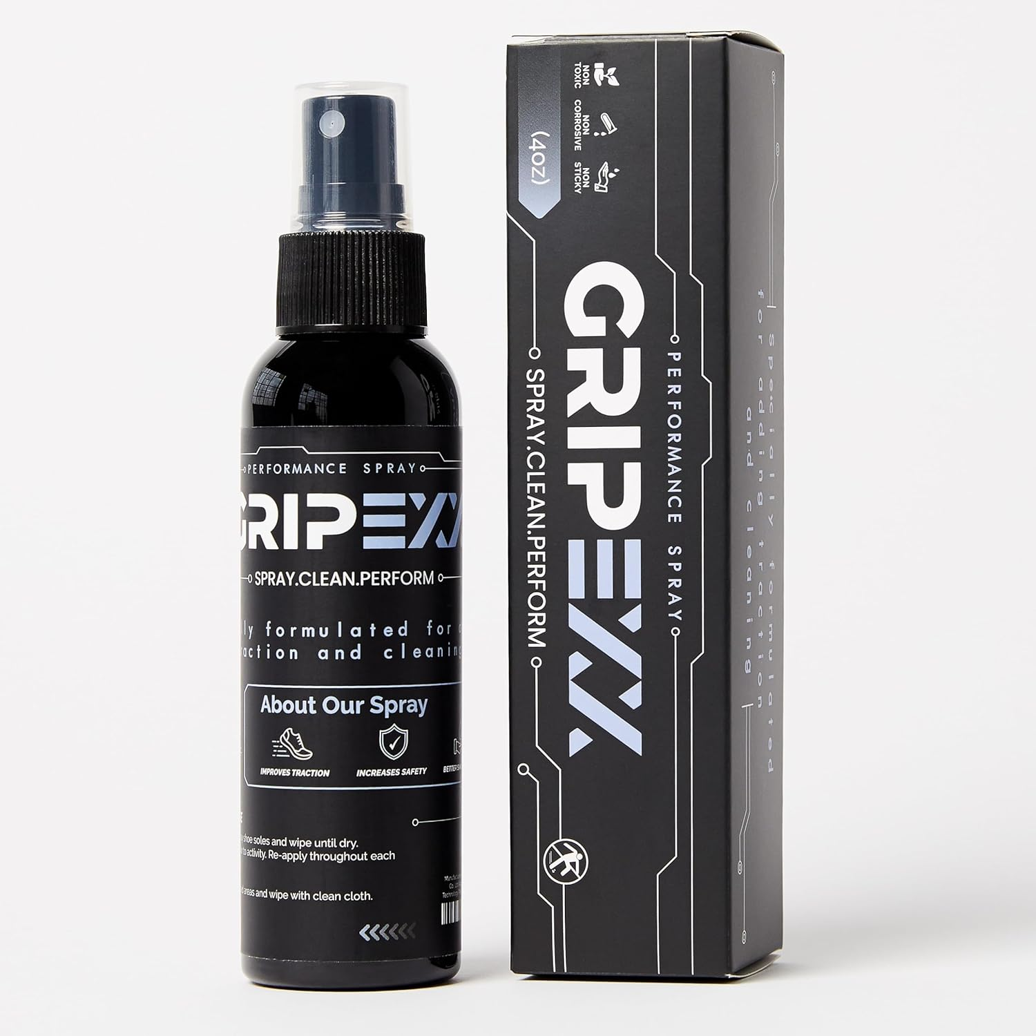 GRIPEXX 2 in 1 Sports Shoe Grip Spray, Provides Traction and Rejuvenates Soles. Multipurpose Grip Spray for Cleaning and Improving Basketball Shoe Grip. anti Slip & Performance Enhancer
