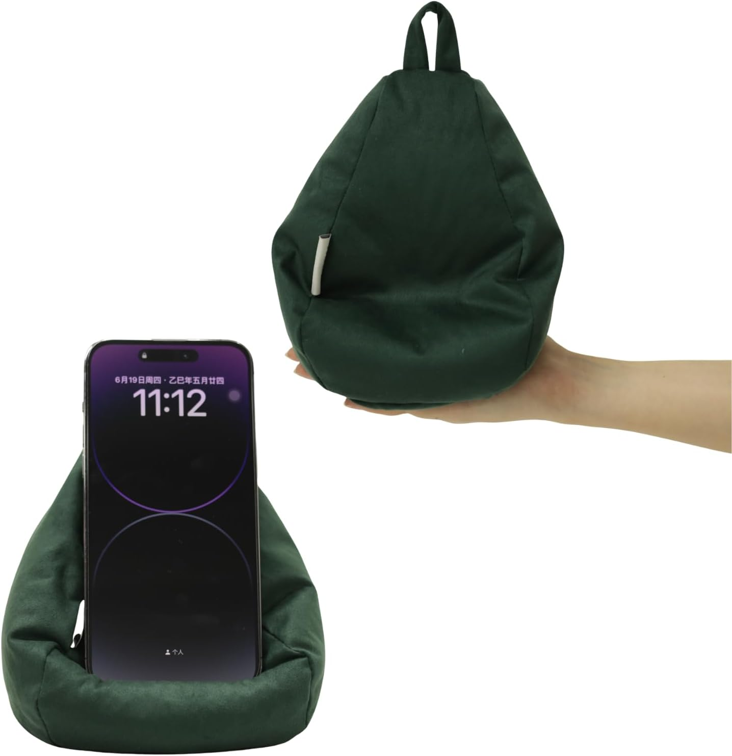 2Pcs Cover of Miniature Bean Bag Couch for Doll (No Filler) Ultra Soft Microfiber Microsuede anti Slip Mini Bean Bag Chair Cell Phone Holder Black Grey