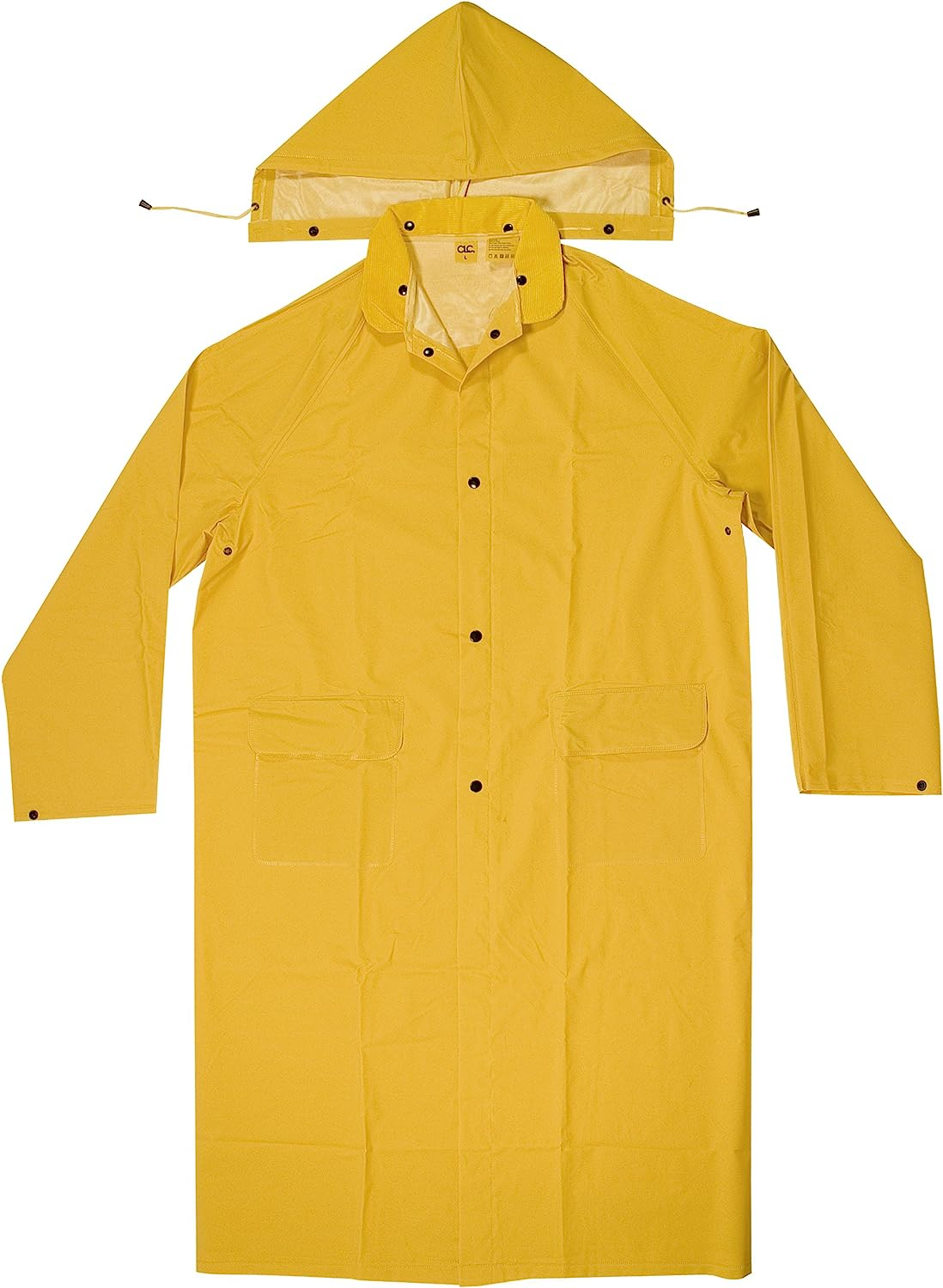 Custom Leathercraft Mens Trench Coat Job Site Safety Equipment, Yellow, Large US image number 1