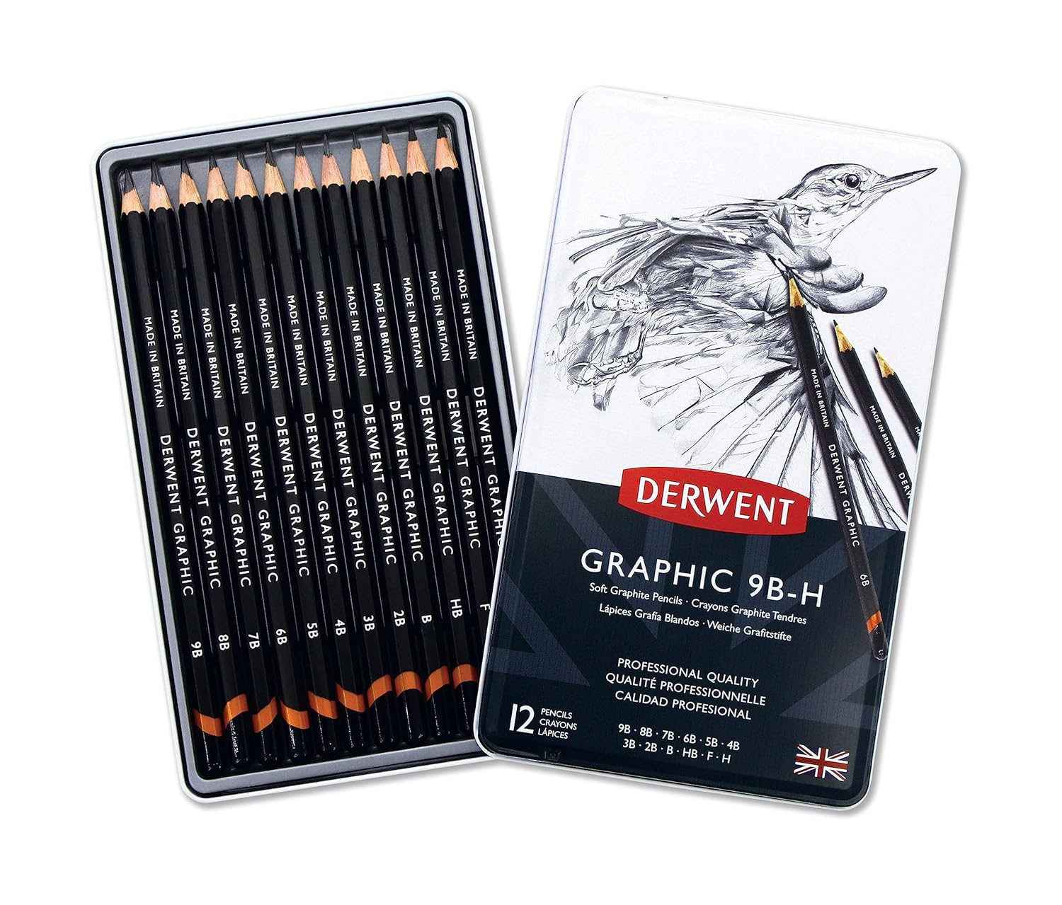 Derwent Graphic Soft Graphite Drawing Pencils, Ideal for Illustrating & Shading, Set of 12, Professional Quality, 34215 image number 2