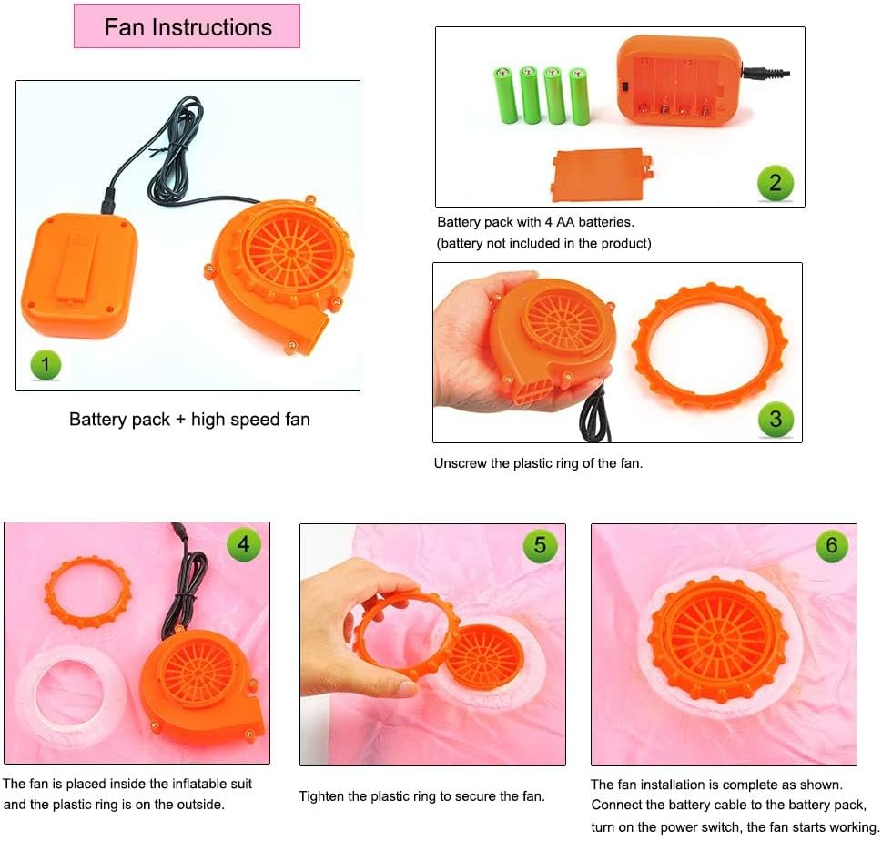 LUVSHINE Inflatable Pig Costume Adult, Fancy Dress, Blow up Costume Suitable for Party, Halloween, Christmas, Pink image number 6