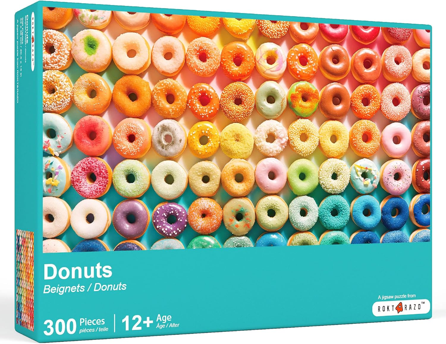 Donuts, 300 Pieces Jigsaw Puzzles, Moderate Challenge, Family Game Nights, Finish Size 20.5 * 15.0 In image number 1