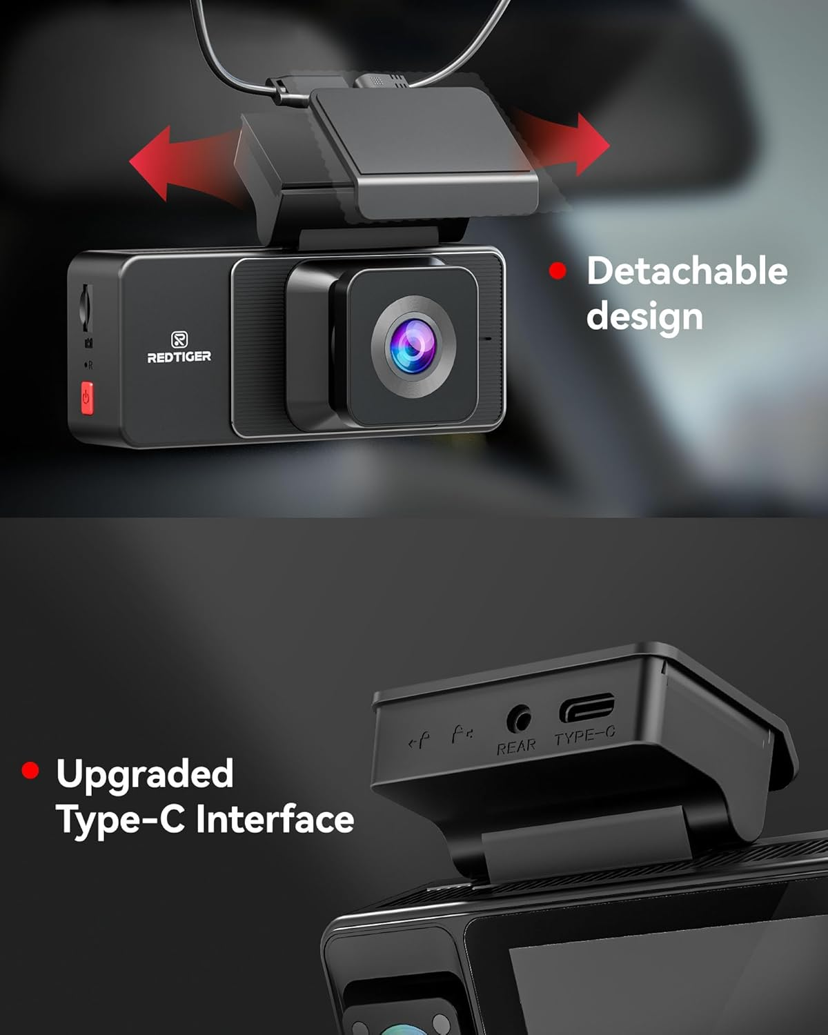 REDTIGER 2.5K 3 Channel Dash Cam with Wifi, 2.5K+1080P+1080P Dash Cam Front and Rear Inside, 3.18'' Screen, Included 32GB Card, IR Night Vision, Loop Recording, 24H Parking Mode, Support Max 256GB(A3) image number 1