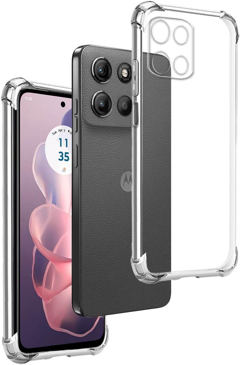 REY Transparent Silicone Case TPU Anti-Shock for Motorola Moto G 5G 2025 - Play 4G 2025, Mobile Phone Case Premium Scratch-Resistant TPU Transparent Protective Case Anti-Shock image number 3