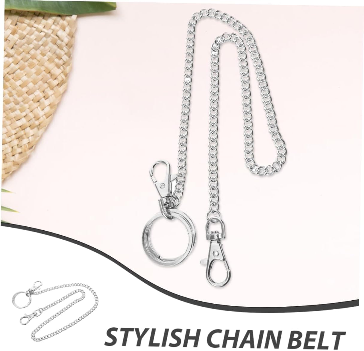 VERDANVERSE 3Pcs Adjustable Heavy Duty Jean Chain for Men Durable Metal Wallet and Keychain Pant Chain with Flexible Fit for Casual Outdoor Use image number 6