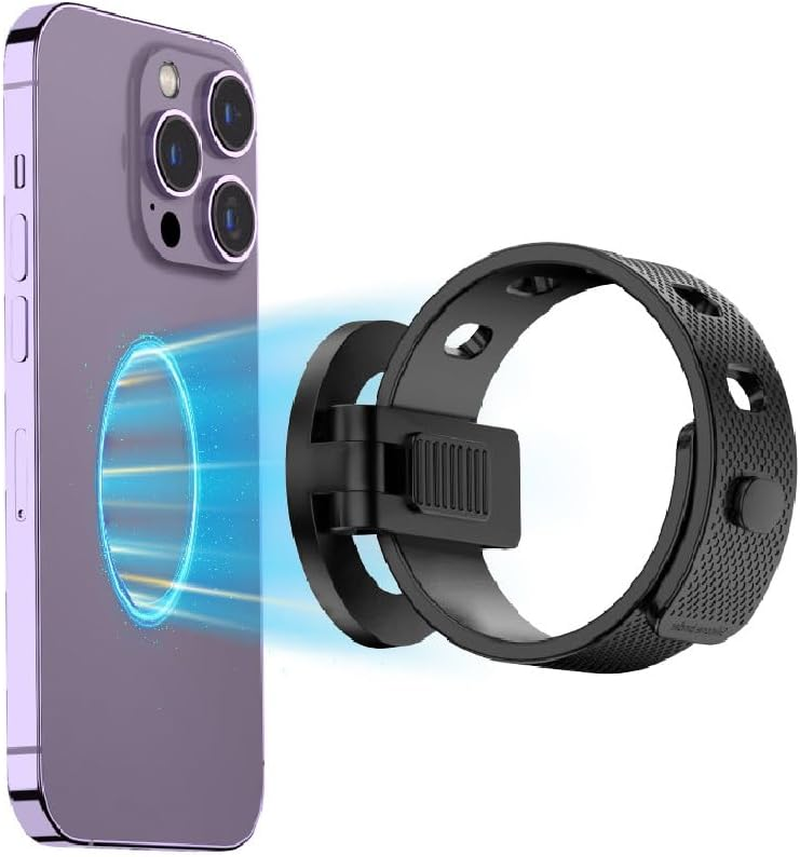 Honeteek Magnetic Phone Holder for Stroller, Strong Magnetic Bar Phone Mount for Bike, Gym Treadmill with Adjustable Strap, 17 N52 Magnets & Magsafe Phone Holder Fit for Iphone 12-17 Series image number 5