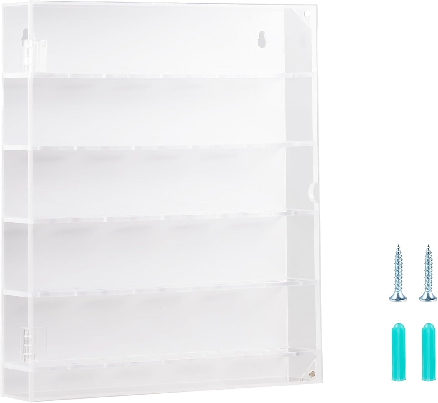 Coin Holder, Challenge Coin Display Box with Removable Shelves and Magnetic Door, Acrylic Challenge Coin Holder, Clear Coin Case Coin Box Fits 45 Military Medals Poker Chip Pins Badges (White) image number 2