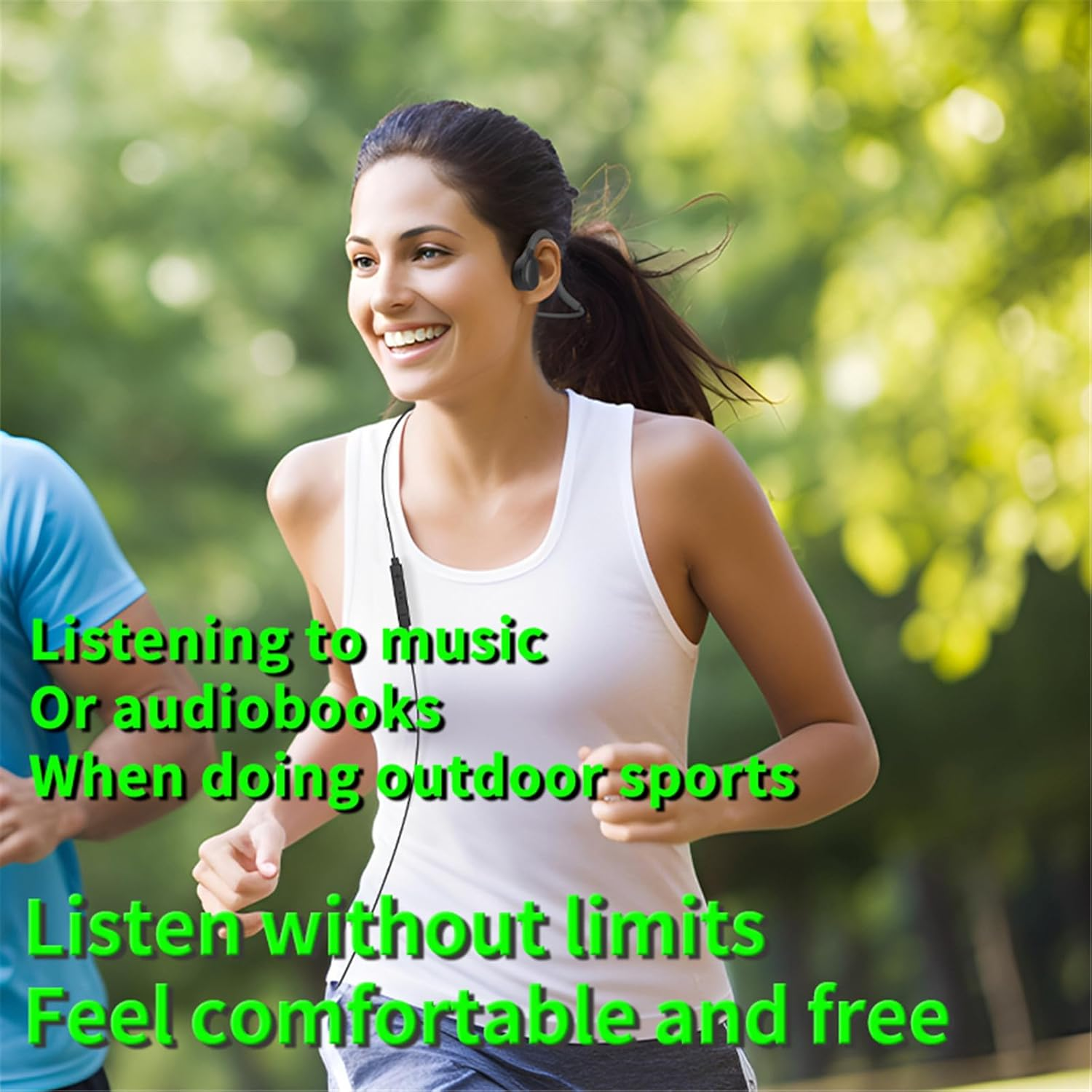 Bone Conduction Earphones, Type-C Wired Earphones, Built-In Microphone anti Sweat Sports Earphones USB-C Open Earphones