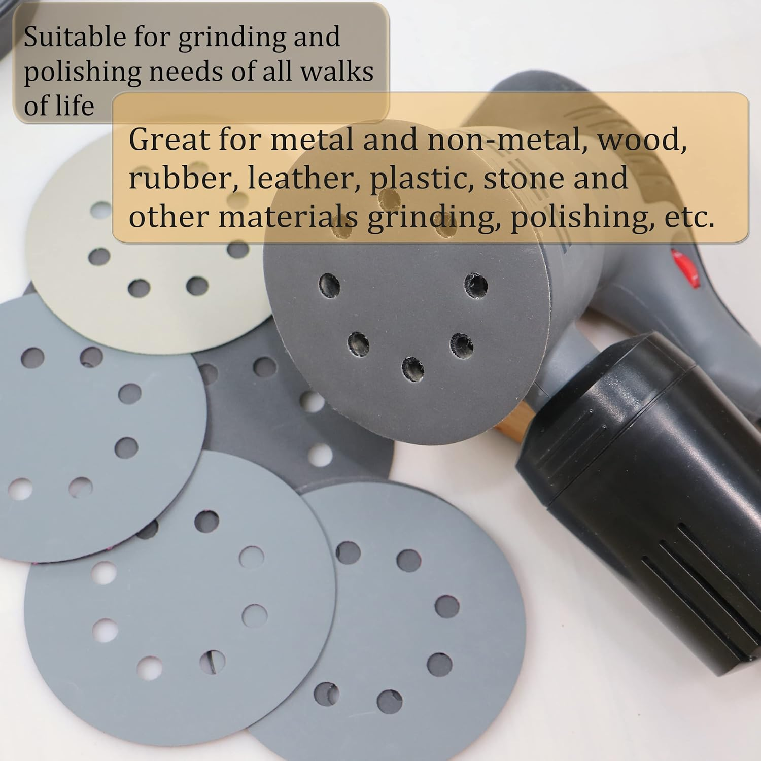 Freletry 5 Inch 8 Hole 24 PCS #400-#10000 Sanding Discs 400/1000/2000/3000/4000/5000/7000/10000 Grit Compatible for Random Orbital Sander (24 PCS #400-#10000 Grit)