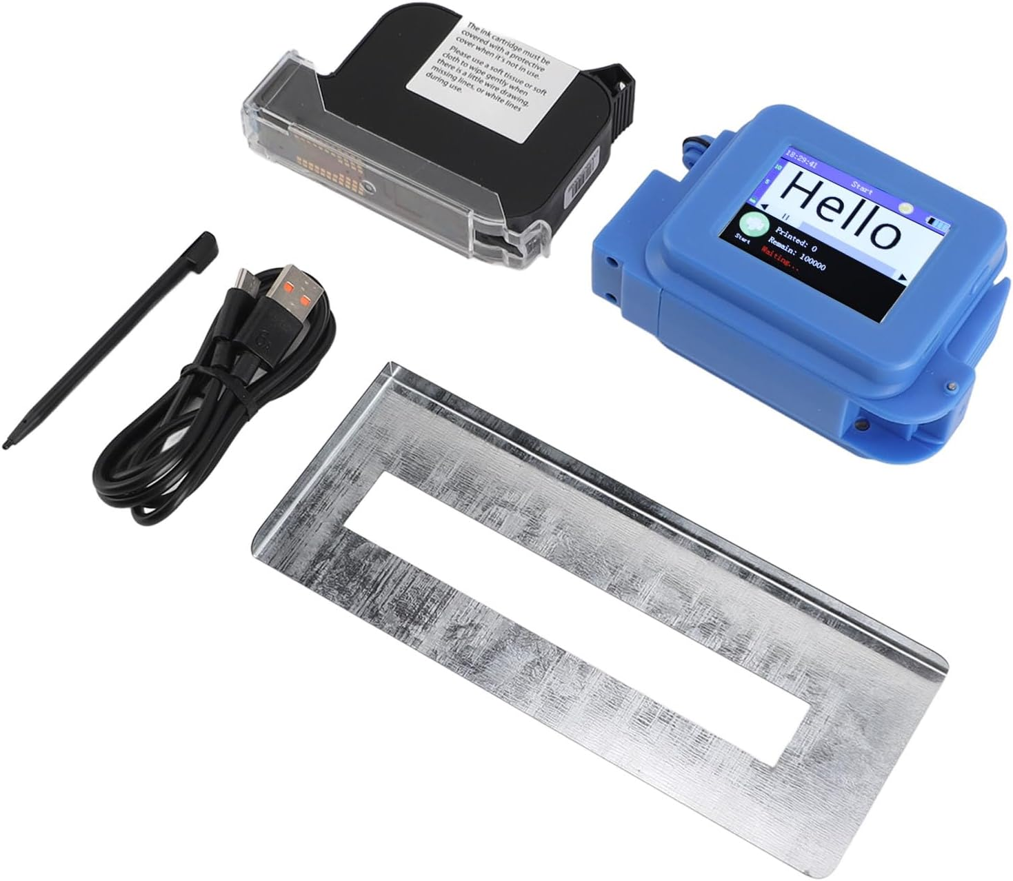 Mini Handheld Inkjet Printer Pocket Marking Device with Editable Touch Screen 0.1‑ 0.5In/1In Adjustable Printing Height Ink Cartridge Replacement Compatible for Business (Blue) image number 5