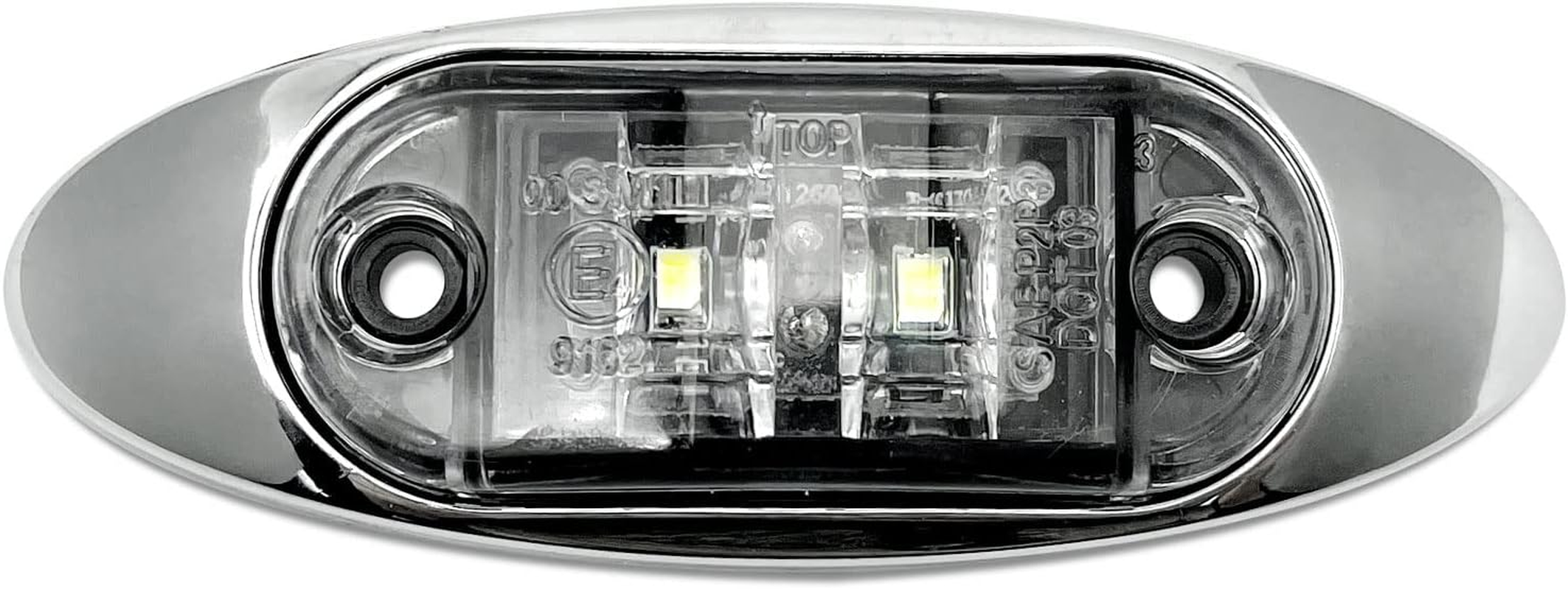 Dream Lighting 2 Pack 12V DC Cool White LED Sleek Side Marker Clearance Lights Indicators Trailer Truck RV Motorcycle Lamp Surface Mount image number 3