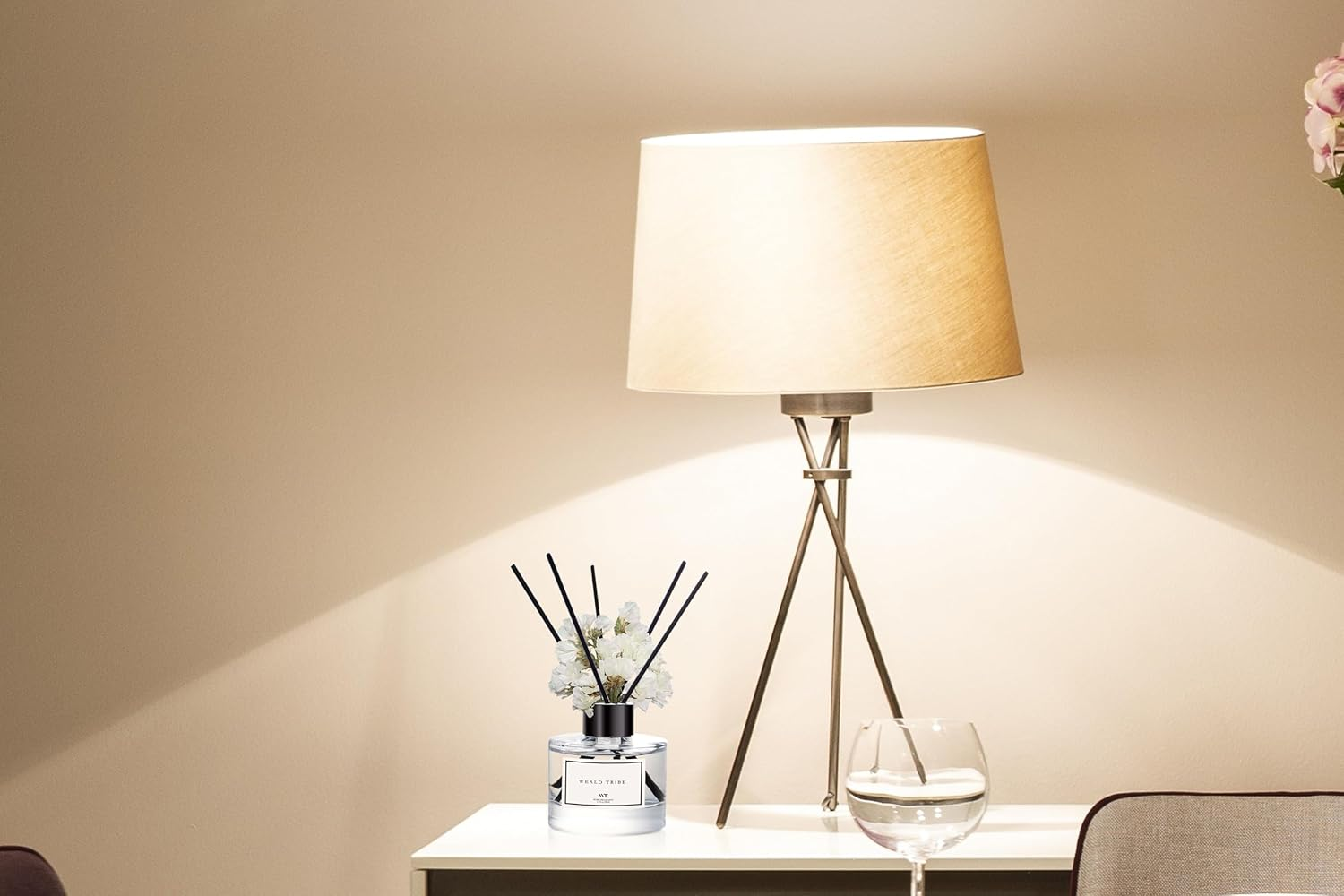 Weald Tribe Flower Reed Diffuser Set of 3 for Bathroom Accessories Shelf Decor & Air Fresheners, Stick Defusers | Velvet Vanilla, Hotel White Tea, Tahitian Crown Flower Scent(1.7Oz/Pack) Office Gift image number 5